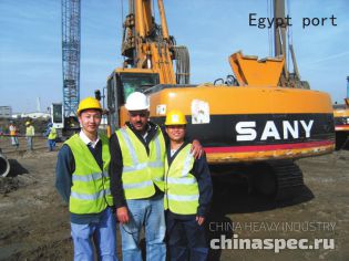 Роторная буровая установка SANY на строительстве порта в Египте