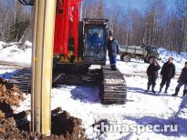 Буровая установка SANY SR250R на строительстве газопровода в России