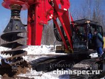Буровая установка для скальных пород SANY SR250R на строительстве газопровода в России