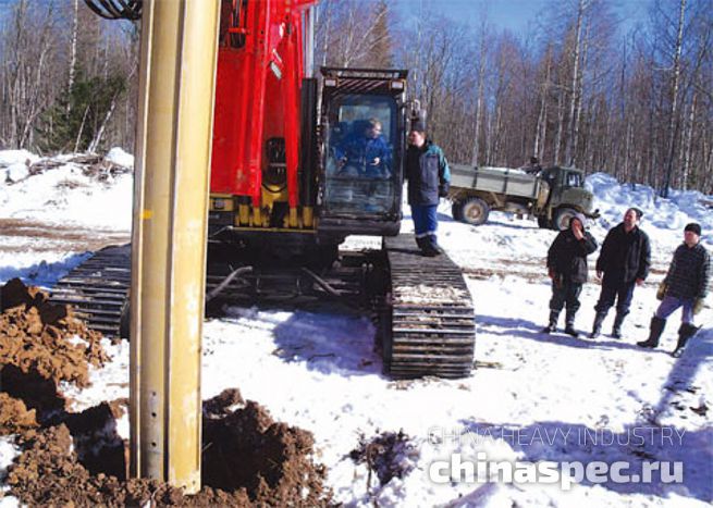 Буровая установка SANY SR250R на строительстве газопровода в России