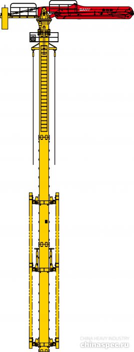 Общий чертёж бетонораздаточной стрелы SANY HGD38B