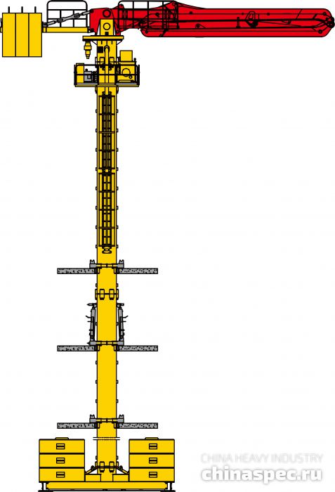 Общий чертёж бетонораздаточной стрелы SANY HGR36