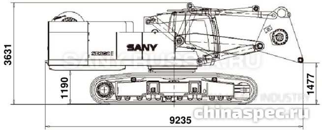 Буровая установка SANY SR360 II в транспортном положении (без привода ротора)