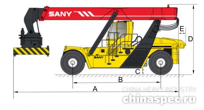 Размеры ричстакера SANY SRSC45C1