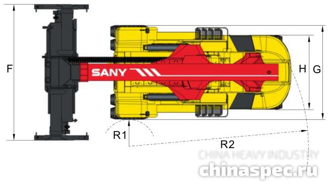 Размеры ричстакера SANY SRSC45C2-P