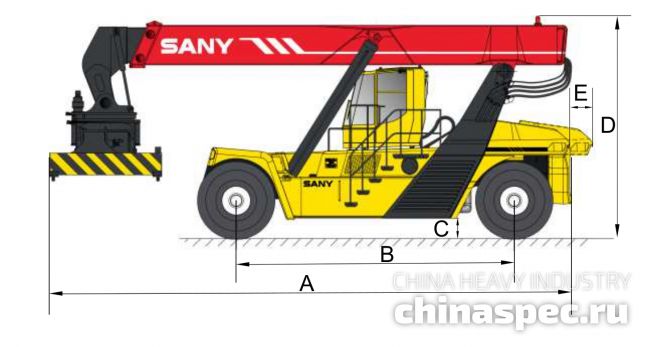 Размеры ричстакера SANY SRSC45C3