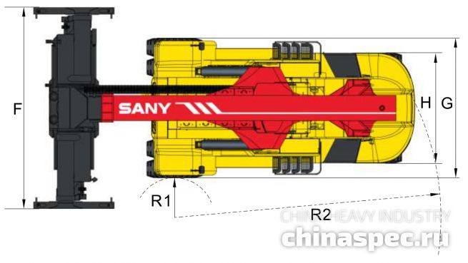 Размеры ричстакера SANY SRSC45F3