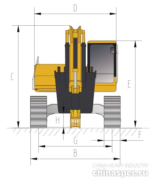 Размеры экскаватора SANY SY465C